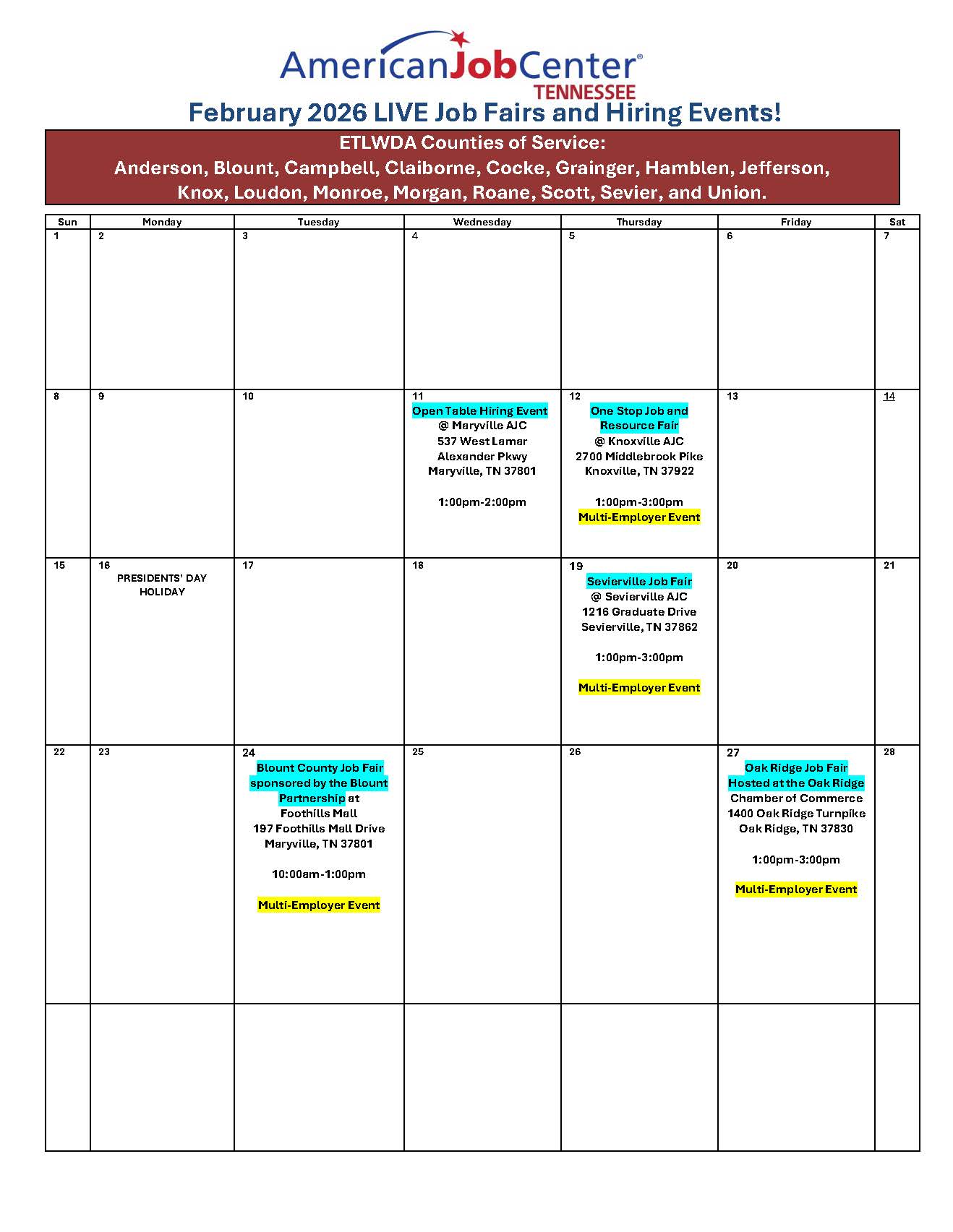 February 2026 AJC Events