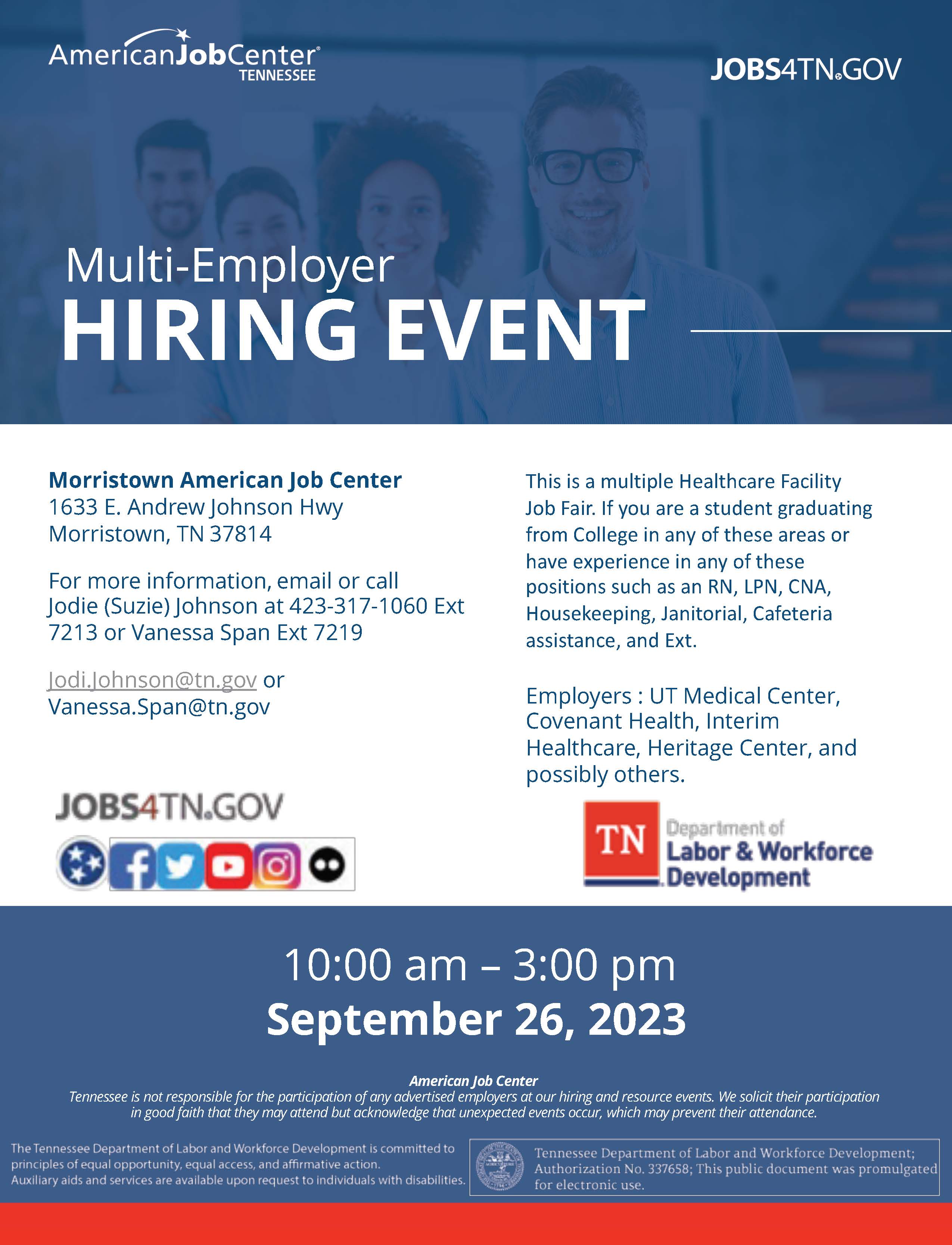 Hamblen County Healthcare Hiring Event